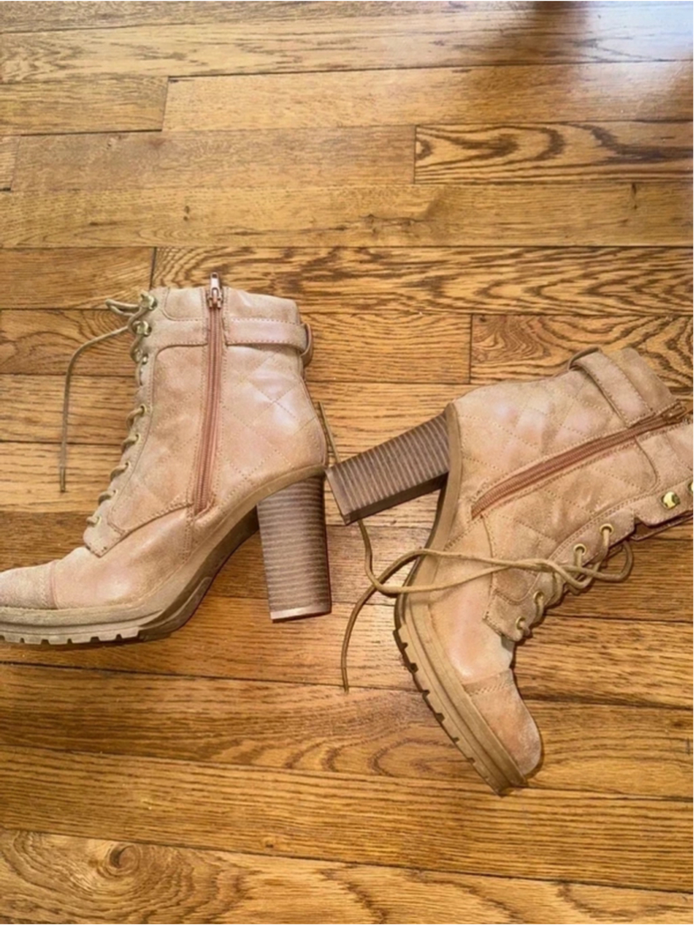 Guess sand booties 8.5 US block heel